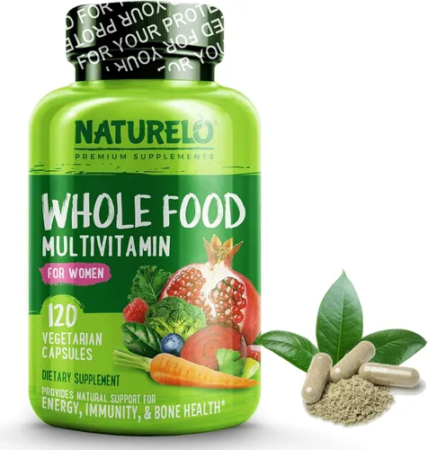 NATURELO Multivitamínico de alimentos integrales para mujeres mayores de 50 años (sin hierro) con vitaminas, minerales y extractos orgánicos -