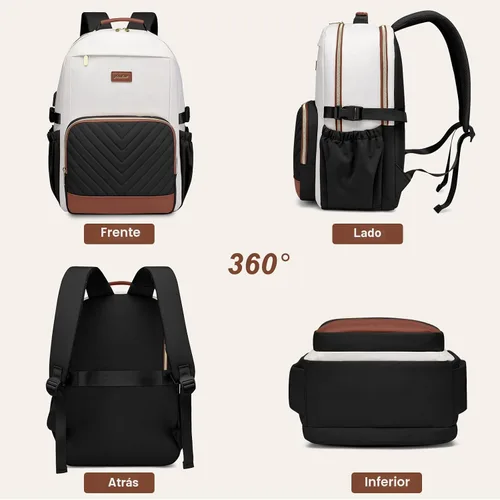 Miniatura 8 de Mochila para Laptop para Mujeres Mochila de Libros: Mochilas de Trabajo y Escuela de 15.6 pulgadas con Bolsillo con Compartimento para Taza de Gran