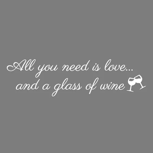 Miniatura 4 de Vinilo decorativo para pared, diseño de texto en inglés «All You Need is Love and A Glass of Win», 7.9 x 30 pulgadas, para adultos, humor, beber