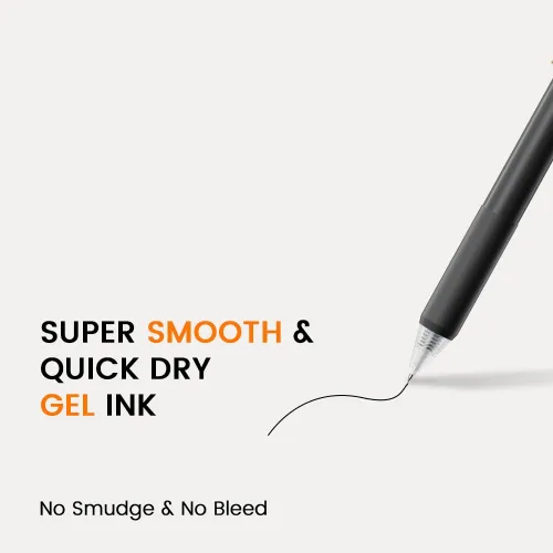 Miniatura 2 de Bolígrafos de gel - Tinta negra 4 piezas 0.5 mm de punta fina, pluma de escritura suave, suministros para oficina, escuela y diario (negro)