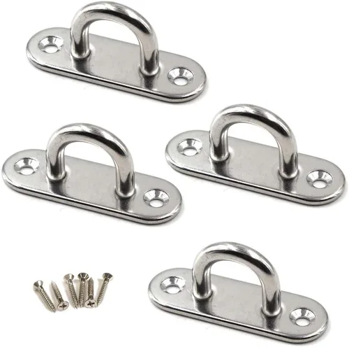 Miniatura 10 de M5 - Gancho de techo para placa de ojo de acero inoxidable 304, resistente para colgar (paquete de 6, tornillos incluidos)