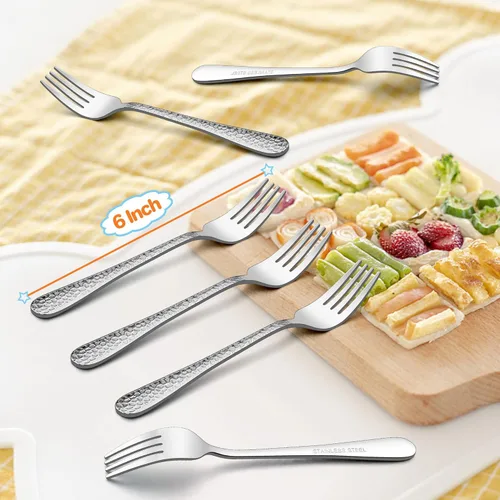 Miniatura 3 de LIANYU 9 tenedores de acero inoxidable para niños pequeños, juego de cubiertos para niños, tenedores pequeños para niños, utensilios