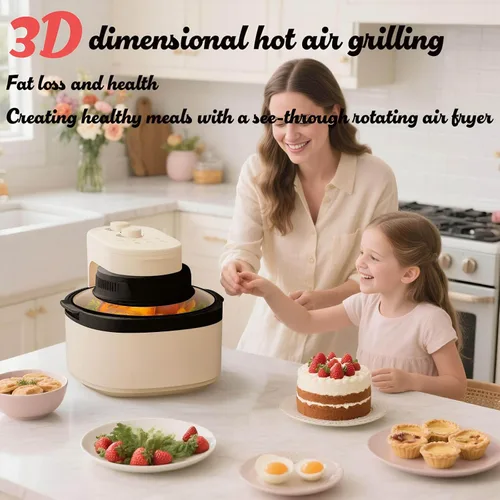 Miniatura 2 de Combo de horno tostador de freidora de aire 8 en 1: freidora de aire de vidrio grande de 7.5 cuartos de galón para la familia, tecnología HotAir