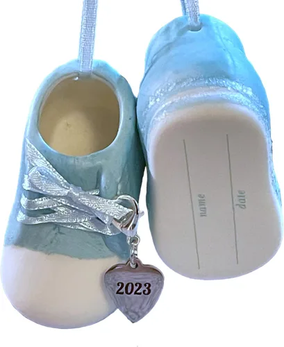 Miniatura 11 de Ganz Zapatos de bebé niña adornos personalizados rosa fechado 2023 botines de adorno de la primera Navidad para nuevos padres, nacimiento