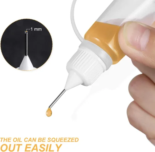 Miniatura 4 de EXCEART 10 botellas de pegamento con punta de aguja, 0.3 fl oz, aplicador de punta de apriete recargable de precisión, botella de plástico con aguja