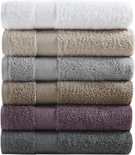 Miniatura 7 de Madison Park SIGNATURE Luce - Lujoso juego de toallas de baño 100% algodón egipcio, sedosas, suaves y altamente absorbentes, calidad de spa premium