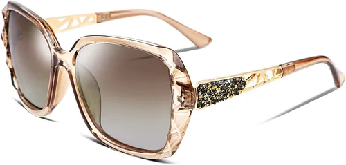 FEISEDY - gafas de sol polarizadas para mujer, marco compuesto brillante B2289