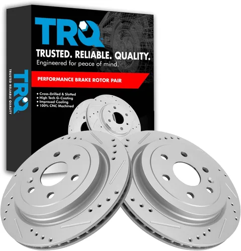 Miniatura 104 de TRQ Juego de rotores de freno de rendimiento trasero con revestimiento G premium compatible con Mazda 6 2014-2021