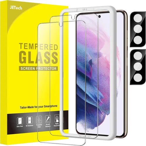 Miniatura 16 de JETech - Protector de pantalla para Samsung Galaxy S20 FE de 6.5 pulgadas con protector de lente de cámara, película de vidrio templado, compatible
