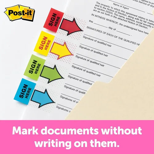 Miniatura 8 de Post-it Banderas 680-SD2, de 1 pulgada de ancho, verde, banderas de señal y fecha - Paquete de 24