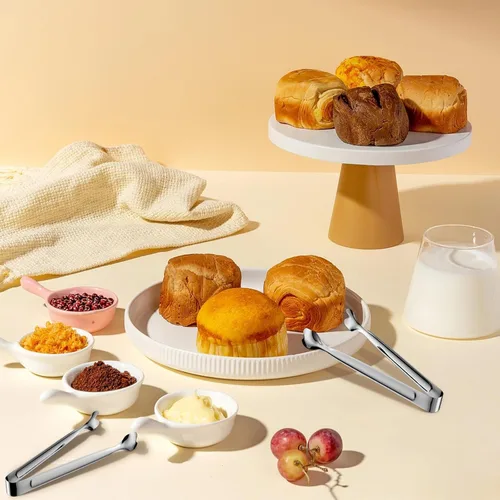 Miniatura 4 de Pinzas para Servir, Anytrp Paquete de 12 Pinzas de Acero Inoxidable para Azúcar, Pinzas Pequeñas de 5.3 Pulgadas para Servir Alimentos, Aperitivos