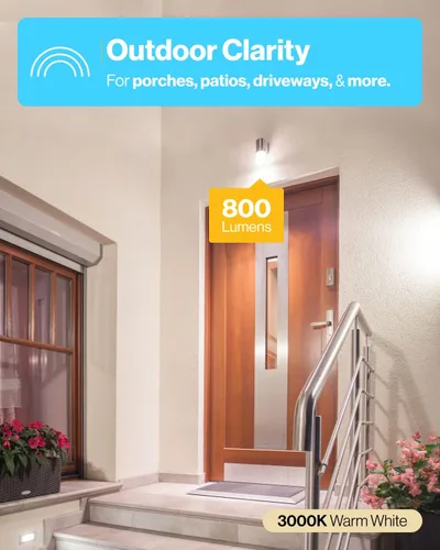 Miniatura 6 de Sunco - Paquete de 10 bombillas LED para exteriores del atardecer al amanecer A19, fotocélula automática para iluminación exterior, 800 LM, 9 W