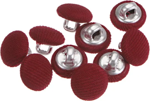 Miniatura 107 de HARFINGTON 10 botones de tela de 24L cubiertos de tela de 0.59 pulgadas, vástago de metal, botones de costura redondos para trajes, blusas de Azul
