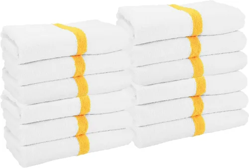 Arkwright - Paquete de 6 toallas blancas de baño para gimnasio, 100 % algodón, suaves, de secado rápido, absorbentes del sudor, toallas de calidad