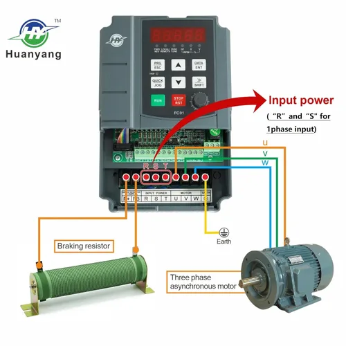 Miniatura 4 de Huanyang VFD, de una a 3 fases, variador de frecuencia, 1.5kW 2HP, entrada de 110V CA para control de velocidad de motor, serie FC