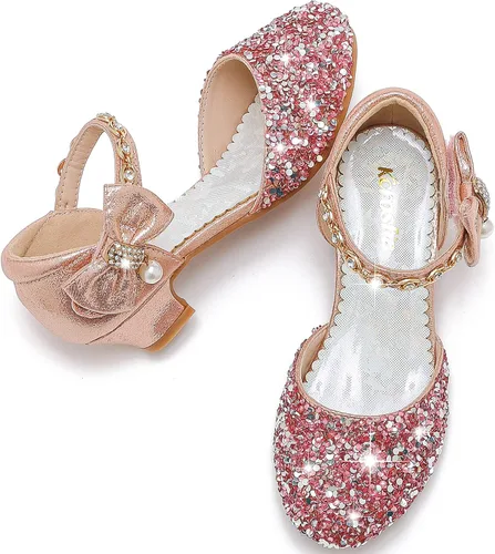 Miniatura 7 de Sandalias para niñas, tacones cerrados, para bodas, fiestas, niñas, zapatos de vestir para niñas pequeñas y grandes
