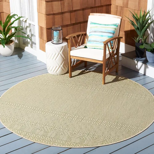 Miniatura 56 de SAFAVIEH Alfombra lavable para exteriores, colección Courtyard de 2.3 x 6.7 pies, beige y azul aguamarina, no desprende pelusa y es fácil