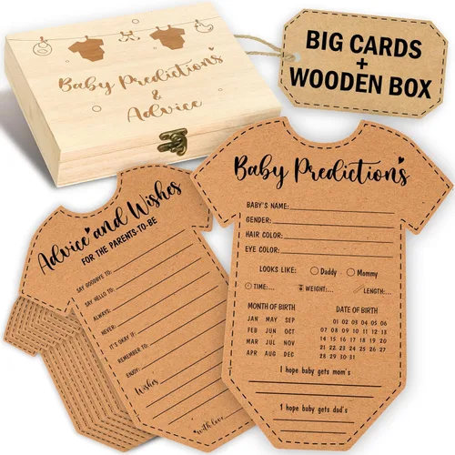 Miniatura 7 de STOFINITY Tarjetas de predicciones y consejos para baby shower - Tarjetas de consejos de baby shower para futuros padres, libro de tarjetas
