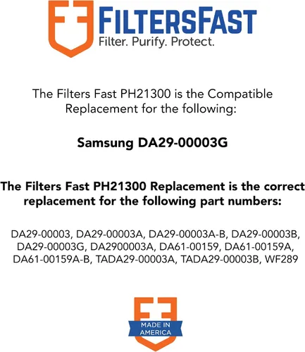 Miniatura 2 de Filters Fast PH21310 - Repuesto compatible con cartucho de filtro de agua de carbono Samsung DA29-00020B, dispensador de agua para refrigerador