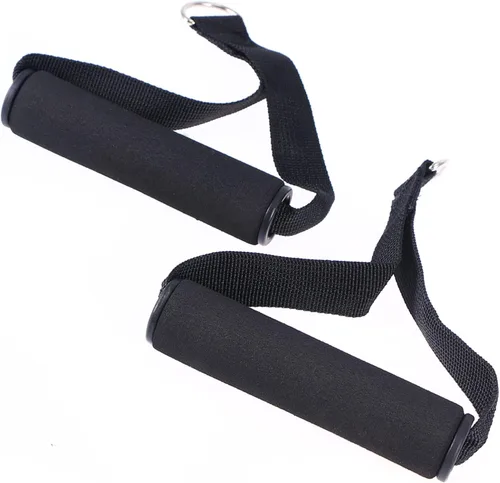 Miniatura 7 de Happyyami Par de accesorios deportivos de agarre de mano ajustable, asas de ejercicio, mango de cuerda, mango de banda de gimnasio, polea, banda