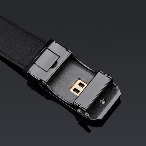 Miniatura 4 de VANNANBA Cinturón para hombre, cinturón de trinquete de moda de cuero genuino para hombres. Tamaño ajustable