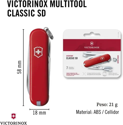 Miniatura 3 de Victorinox Swiss Army Classic SD - Cuchillo de bolsillo, color rojo