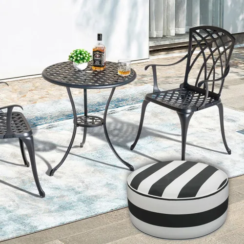 Miniatura 7 de Otomana inflable para exteriores, puf portátil de patio de 20 x 9 pulgadas, resistente al agua, resistente a la decoloración, taburetes redondos