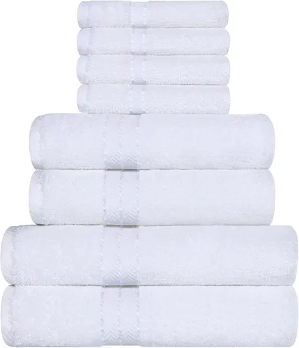 Miniatura 23 de Juego de toallas de baño de algodón turco ultra suave de Superior, juego de 2 piezas, toallas para la ducha, baño, artículos esenciales para el Latte