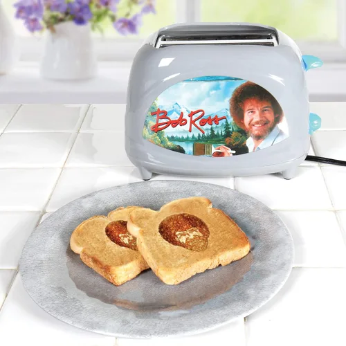 Miniatura 4 de Uncanny Brands Tostadora Bob Ross: tuesta la cara icónica de Bob en tu tostada
