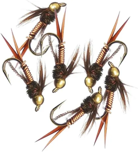 Miniatura 6 de Kit de moscas de pesca con mosca, 40/137 piezas, surtido de moscas secas/húmedas, serpentina para trucha, lubina, pez + caja de moscas 40 piezas - 6