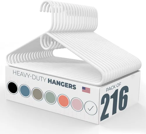 Miniatura 96 de Perchas de plástico resistentes hechas en Estados Unidos a granel, 20, 30, 50, 100 unidades disponibles, perchas de plástico fuertes, perchas