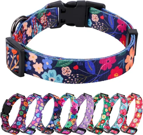 Miniatura 24 de Collar de perro con estampado de vaca, patrón animal para perros, blanco y negro, pequeño B_Estampado De Vaca
