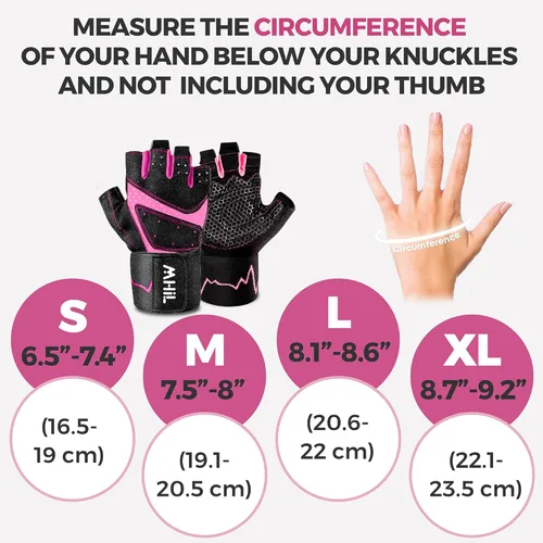 Miniatura 6 de MhIL Guantes de entrenamiento para mujer – Guantes de gimnasio transpirables para mujer con protección de palma y agarre mejorado – Guantes Rosado