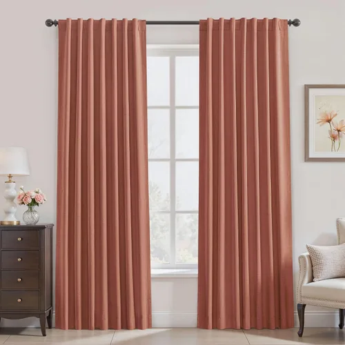 Miniatura 57 de UHITECH Cortinas opacas de 35 pulgadas de largo para sala de estar, 2 paneles, cortina opaca corta para cocina para ventanas pequeñas, cortinas