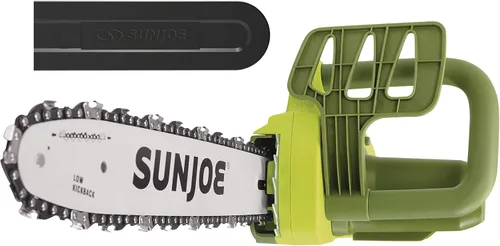 Sun Joe SWJ599E-P2 Tree Limb Master - Motosierra eléctrica de mano, 14 pulgadas, 9 amperios, retroceso bajo