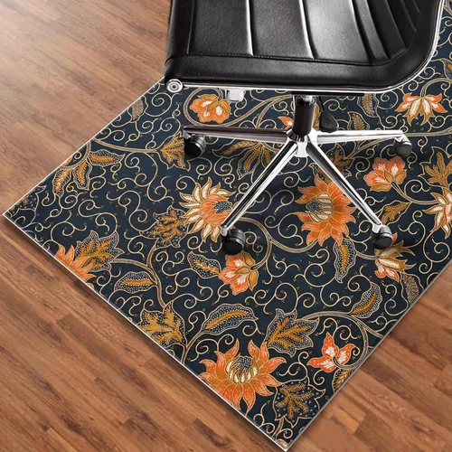 Miniatura 3 de Tapete para silla de suelo de madera dura en casa, oficina, debajo del escritorio, para silla de videojuegos, ruedas fácil de enrollar, Mat-flores