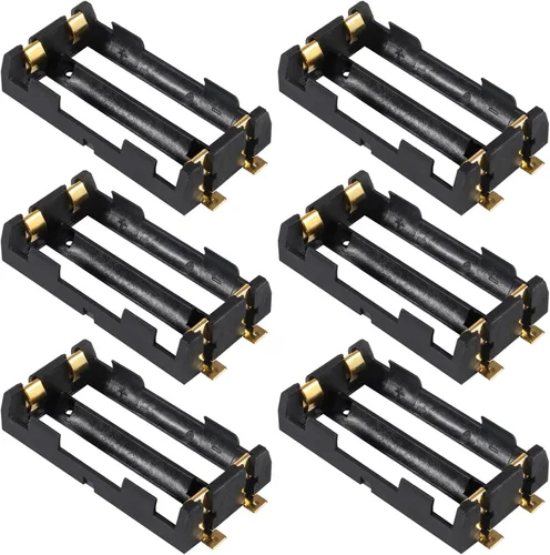Miniatura 11 de ACEIRMC 10 unids 18650 clip de batería 1 ranuras 3.7 V plástico 18650 caja de almacenamiento de batería con cables de cable negro y rojo