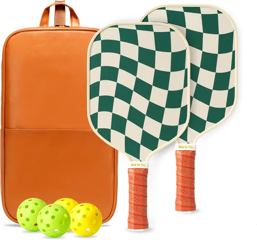 Miniatura 24 de Juego de 2/4 palas de pickleball - Raqueta de pickleball de grafito/fibra de vidrio aprobada por USAPA, 2 raquetas de pickleball, 4 pelotas y 1 2