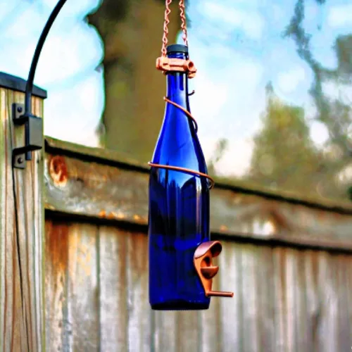 Miniatura 12 de Blue Ridge Mountain - Comedero para pájaros para botella de vino, decoración de patio, comedero de pinzones, decoración de jardín para exteriores
