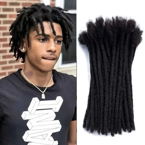 Extensiones Loc de 0.2 in de diámetro, extensiones de rastas de cabello 100% humano para hombres y mujeres, con cobertura de cabeza completa, hechas