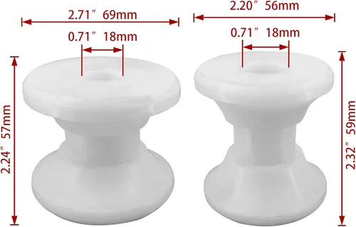 Miniatura 2 de ISURE MARINE White Water White Delrin - Rodillo de anclaje de arco de repuesto para marines, barcos, yates, kayaks (paquete de 2)