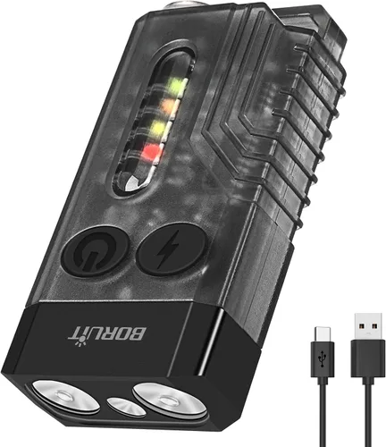 Miniatura 2 de BORUIT V10 Pequeño llavero potente linterna y V7 LED mini linterna con clip