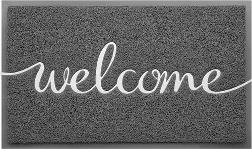 Miniatura 12 de Alfombra de puerta CozyBounty Hello Mats - tapete antideslizante para interiores y exteriores de bajo perfil para entrada, tapete de piso