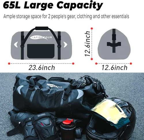 Miniatura 3 de Bolsa seca impermeable para motocicleta 65L