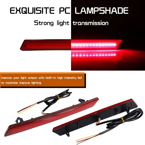 Miniatura 2 de 3 EN 1 LED Lente Roja Para 2013 2014 2015 2016 2017 Cadillac XTS Reflector de Parachoques Luces Traseras Señal de Giro Freno Luz de Stop y Lente