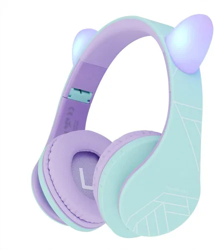 Miniatura 11 de PowerLocus - Auriculares sobre la oreja para niños, auriculares Bluetooth inalámbricos para niños, con micrófono, volumen limitado seguro de 85 dB