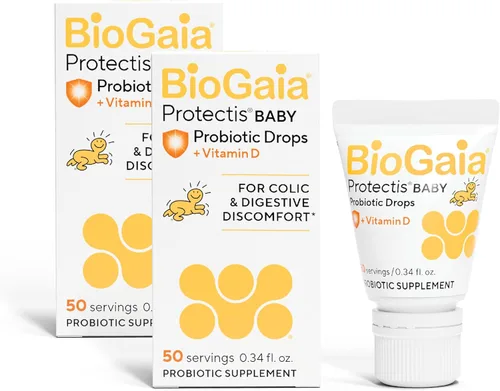 BioGaia Gotas Probióticas para Bebés - Alivio de Cólicos y Gases + Vitamina D, Suministro de 50 Días, Seguro para Recién Nacidos, Reduce el Llanto,