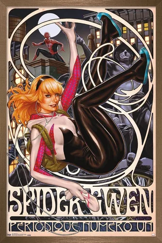 Miniatura 14 de Trends International Marvel Comics - Póster de pared de Spider-Gwen - Cover #1, 14.725 x 22.375 pulgadas, versión enmarcada de madera de granero