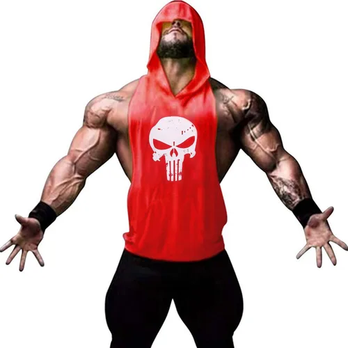 YeeHoo Men's Workout Hooded Tank Tops Bodybuilding Muscle Shirt Sleeveless Gym Training Hoodies
