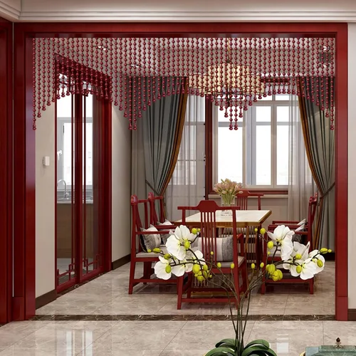 Miniatura 6 de Cortina de puerta con cuentas de madera, cortinas de clósets, cortinas de cuerda de cuentas hechas a mano, pantalla de cortina de puerta